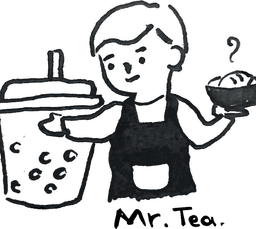 The Mr Tea founder, drawn in the bamboo hat from our logo